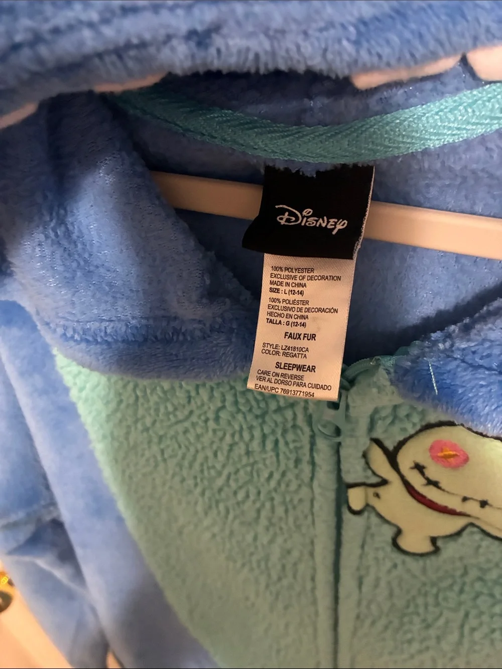Disney Lilo and Stitch Adult Unisex Stitch Costume Fleece One Piece Pajama - Picture 2 of 6
